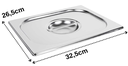 Ver imagem 2 de Tampa Cuba Gastronômica Gn 1/2 Inox Haut 32x26cm Aço Inox de Alta Qualidade para Buffet