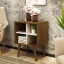 Ver imagem 1 de Mesa de Apoio Ammo com 4 Nichos - Cappuccino/Off White