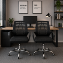 Ver imagem 2 de Kit 2 Cadeiras Escritório Ergonômicas E-1078 com Sistema Relax e Laudo Nr17 Preto