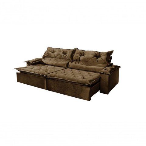 Sofá Sparta Retrátil e Reclinável 220cm - Marrom