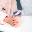 Ver imagem 1 de Copo Térmico Aço Inoxidável Vácuo Alway Rosa Tyeso 550ml