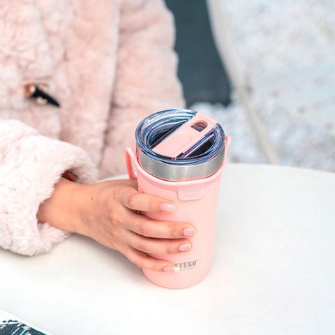 Copo Térmico Aço Inoxidável Vácuo Alway Rosa Tyeso 550ml