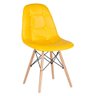 Mesa Eames com tampo de vidro 120 cm + 4 cadeiras estofadas Eiffel Botonê Amarelo - 5