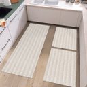 Ver imagem 3 de Tapete Cozinha Conjunto 3 Peças 1 Passadeira 1,30m X 0,45m 2 Capacho 0,65m X 0,45m Boho Decorativo