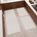 Ver imagem 1 de Tapete Cozinha Conjunto 3 Peças 1 Passadeira 1,30m X 0,45m 2 Capacho 0,65m X 0,45m Boho Decorativo