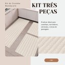 Ver imagem 4 de Tapete Cozinha Conjunto 3 Peças 1 Passadeira 1,30m X 0,45m 2 Capacho 0,65m X 0,45m Boho Decorativo
