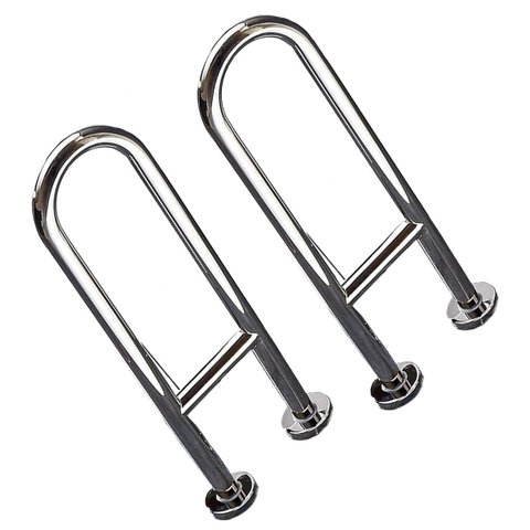 Barra de Apoio em U 45cm Kit 2 Uni Banheiro Box Seguranca Idoso Gestante Cadeirante Casa de Repouso 