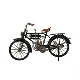 Miniatura Bicicleta Motorizada Preta Estilo Retrô - Vintage - 1