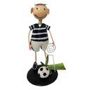 Ver imagem 2 de Boneco Futebol Time Preto e Branco Metal Torcedor (bon-p-13)