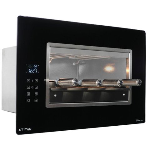 Churrasqueira Elétrica Titan Embutir 4 Espetos 3000W Bivolt Inox Vidro Touch 350C