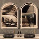 Ver imagem 4 de Espelho Jateado Arco Janelinha Iluminado com Led Quente - 60x150cm