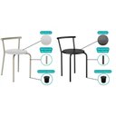 Ver imagem 6 de Banqueta Sala de Jantar 105 Kit 6 Uni Prata/courano Preto - Carraro