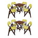 Ver imagem 1 de Kit Com 2 Jogos De Mesa Dobravel 70X70 Com 4 Cadeiras Imbuia Polipropileno Amare Marrom