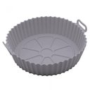 Ver imagem 1 de Forma Redonda de Silicone para Air Fryer Cinza 19cm Lyor Assadeira Cozinha Bolos Antiaderente Reutil