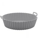 Ver imagem 2 de Forma Redonda de Silicone para Air Fryer Cinza 19cm Lyor Assadeira Cozinha Bolos Antiaderente Reutil