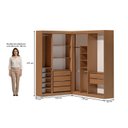 Ver imagem 3 de Guarda-Roupas Closet Modulado Roupeiro de Canto L sem Portas 6 Gavetas Sapateira Versatille Yescasa