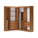 Ver imagem 2 de Guarda-Roupas Closet Modulado Roupeiro de Canto L sem Portas 6 Gavetas Sapateira Versatille Yescasa