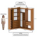 Ver imagem 3 de Guarda-Roupas Closet Modulado Roupeiro de Canto L sem Portas 6 Gavetas Sapateira Versatille Yescasa