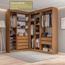 Ver imagem 6 de Guarda-Roupas Closet Modulado Roupeiro de Canto L sem Portas 6 Gavetas Sapateira Versatille Yescasa