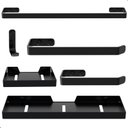 Ver imagem 1 de Kit de Acessórios para Banheiro Preto Fosco 6 Peças Fs