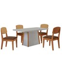 Ver imagem 2 de Mesa Jantar Diane 120cm Tampo Mdf Vidro 4 Cadeiras Copper Prem Moderna Veludo Marrom Off White