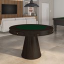 Ver imagem 1 de Mesa de Jogos Carteado 4 Lugares Bellagio com Gavetas e Tampo Reversível Base Cone com Tecido Capucc