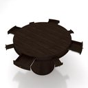 Ver imagem 7 de Mesa de Jogos Carteado 4 Lugares Bellagio com Gavetas e Tampo Reversível Base Cone com Tecido Capucc