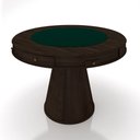 Ver mais imagens de Mesa de Jogos Carteado 4 Lugares Bellagio com Gavetas e Tampo Reversível Base Cone com Tecido Capucc