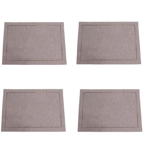Jogo Americano 4 Lugares 35x50cm Glamour Taupe Argivai