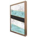Ver imagem 3 de Quadro Decorativo Caixa Geométrico Branco e Azul Tacolado Moldura Caixa 3cm Preta sem Vidro 60 X 90c