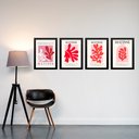 Ver imagem 2 de Kit 4 Quadros Decorativos Artes Matisse Mulher Coral 33x24cm:moldura Preta