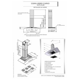 Coifa Fogatti de Parede Clean Vidro Curvo Kromanox 75cm - 2