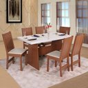 Ver imagem 4 de Conjunto Mesa Retangular Manuela com 6 Cadeiras Paraty Bagum Bege Naturalle e Off White
