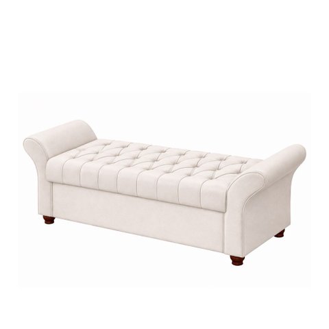 Puff Baú 160cm Charles Courino Off White - Sallar Home