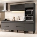 Ver imagem 1 de Armário Cozinha Modulada Completa com Pia Inclusa 251,5cm Milano Multimóveis MCR2472 Grafite/Creme