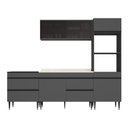Ver imagem 7 de Armário Cozinha Modulada Completa com Pia Inclusa 251,5cm Milano Multimóveis MCR2472 Grafite/Creme