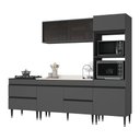 Ver imagem 2 de Armário Cozinha Modulada Completa com Pia Inclusa 251,5cm Milano Multimóveis MCR2472 Grafite/Creme