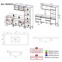 Ver imagem 4 de Armário Cozinha Modulada Completa com Pia Inclusa 251,5cm Milano Multimóveis MCR2472 Grafite/Creme