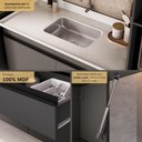 Ver imagem 3 de Armário Cozinha Modulada Completa com Pia Inclusa 251,5cm Milano Multimóveis MCR2472 Grafite/Creme