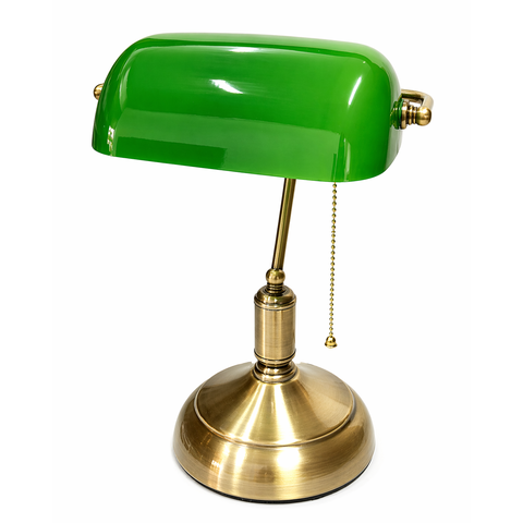 Abajur Banker Verde Clássico Luminária de Mesa Banqueiro