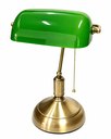 Ver imagem 1 de Abajur Banker Verde Clássico Luminária de Mesa Banqueiro