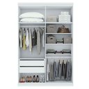 Ver imagem 4 de Guarda Roupa Solteiro Ambiente Alonzo 4 Portas Branco Brilho com Espelho - Lopas