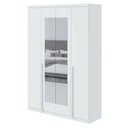 Ver imagem 2 de Guarda Roupa Solteiro Ambiente Alonzo 4 Portas Branco Brilho com Espelho - Lopas