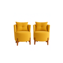 Ver imagem 1 de Kit 2 Poltronas Orgânica Curva Luna Veludo Amarelo - Montanaris Decor