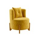 Ver imagem 4 de Kit 2 Poltronas Orgânica Curva Luna Veludo Amarelo - Montanaris Decor