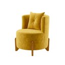 Ver imagem 5 de Kit 2 Poltronas Orgânica Curva Luna Veludo Amarelo - Montanaris Decor