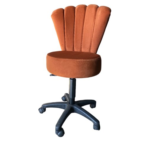 Cadeira Mocho Pétala Veludo Terracota - In9 Decor