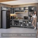 Ver imagem 5 de Armário de Cozinha Compacta de Canto 465cm Nice Madesa 05 Cinza