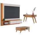 Ver imagem 1 de Home Suspenso Egeu Off White Freijó com Mesa de Centro Jeri Freijó Off White e Aparador Riviera