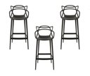 Ver imagem 1 de Kit - 3 X Banquetas Médias Masters Allegra - 66 Cm - Preto